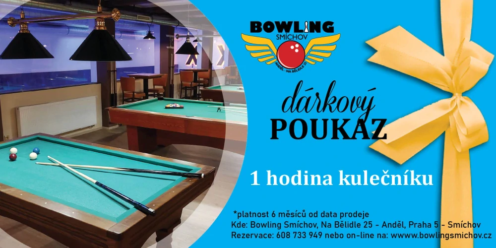 Dvě hodiny kulečníku kdykoliv.
